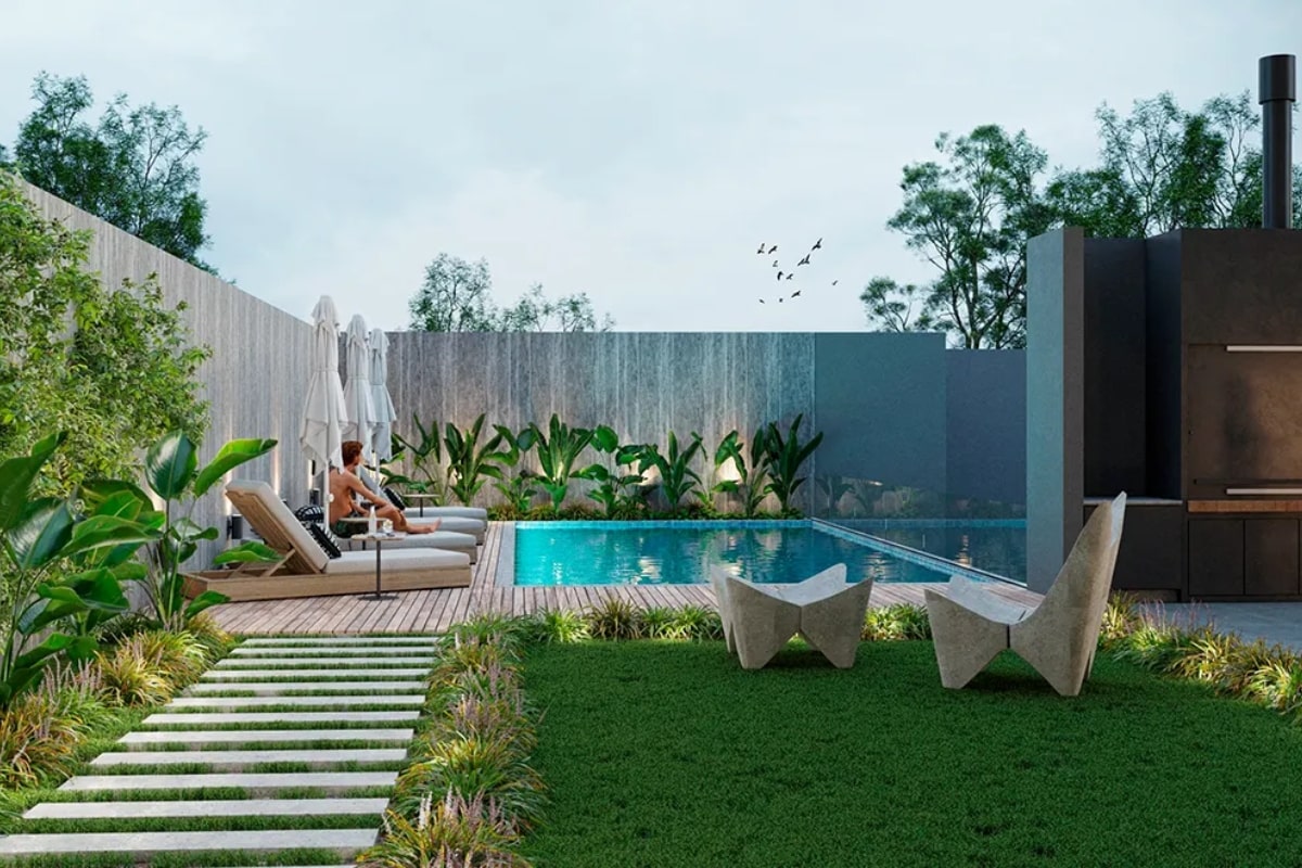 Pileta en el edificio Casa Besares