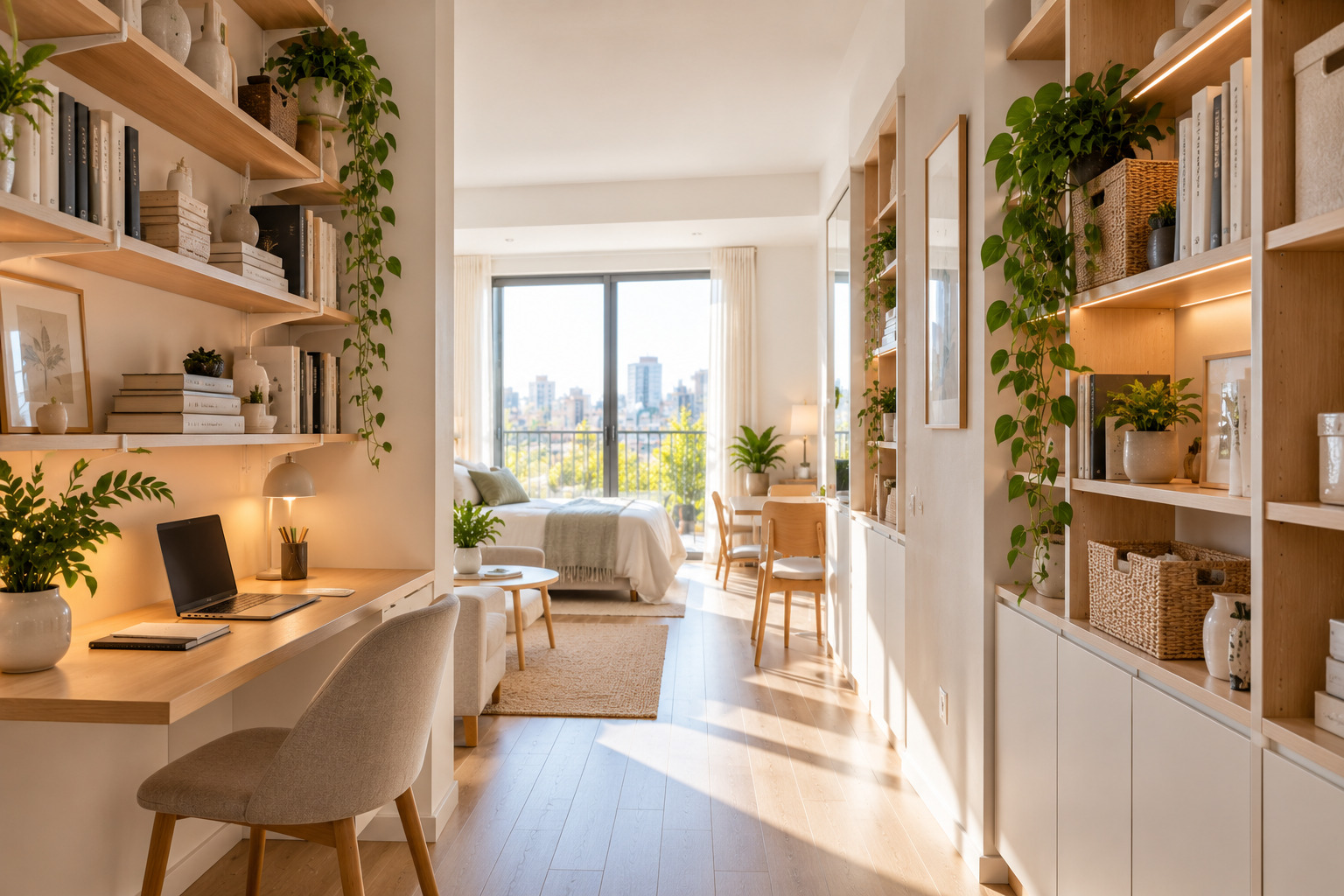 Separar los ambientes sin construir paredes en monoambientes