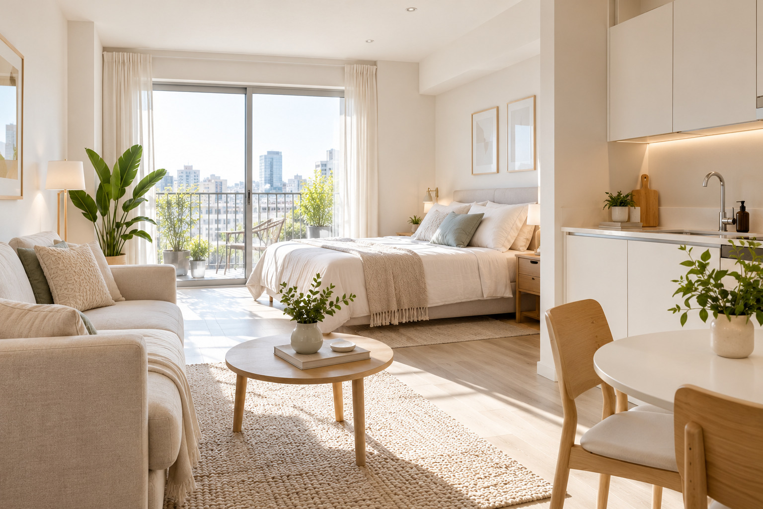 Utilizar colores claros para generar amplitud visual en monoambientes